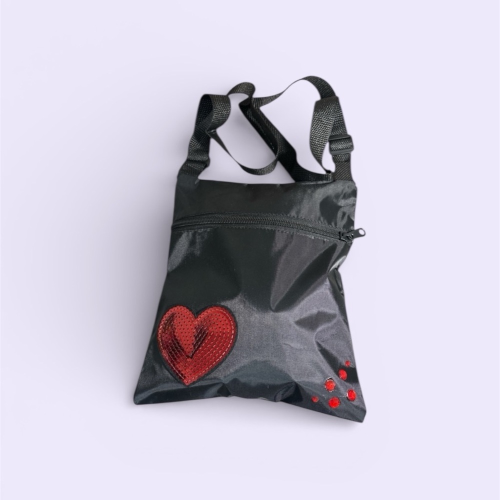 Black Heart-Embellished Women's Bag